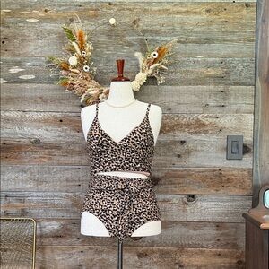Aerie Leopard Print One Piece Swimsuit